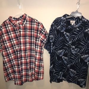 2 button down shirt sleeve shirts